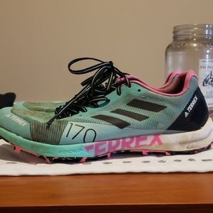 Adidas trail shoes . Baby blue and pink size 6.5